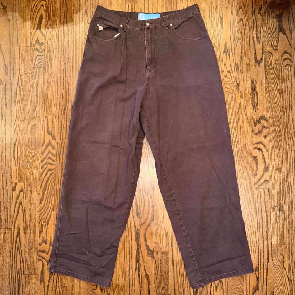 Russo Jeans Russowear Carpenter Pants Brown Cotton Canvas Wide Leg 38x34